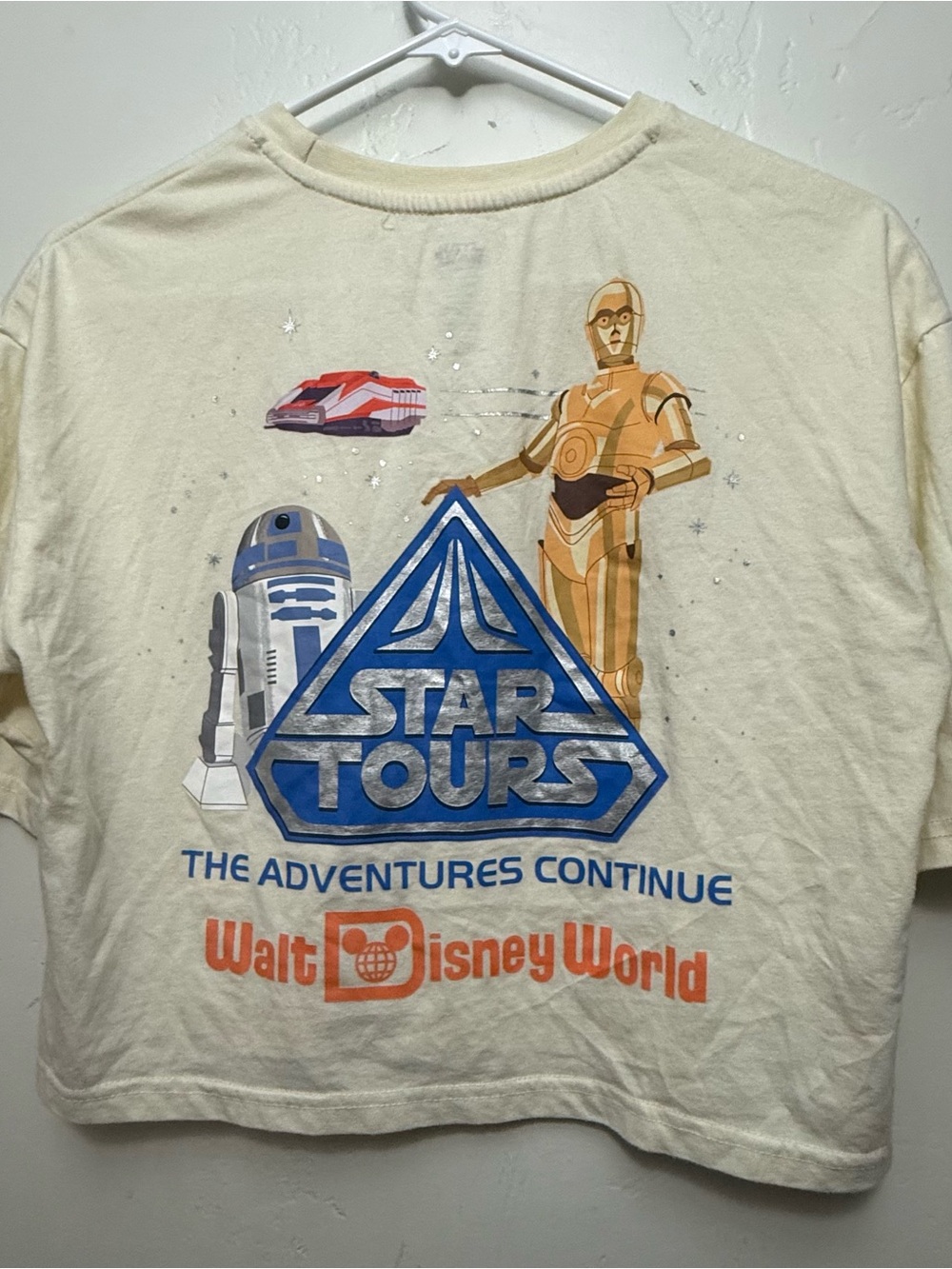 Disney World Star Tours Cream Graphic Crop Top Walt Disney World